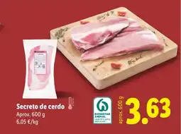 Lidl Secreto de cerdo oferta