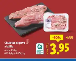 Lidl Chuletas de pavo al ajillo oferta