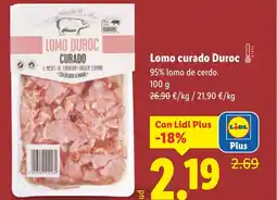 Lidl Lomo curado Duroc oferta