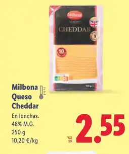 Lidl MILBONA Queso Cheddar oferta