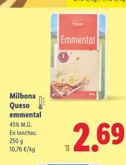 Lidl MILBONA Queso emmental oferta