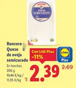 Lidl RONCERO Queso de oveja semicurado oferta