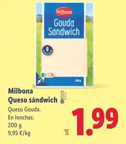 Lidl MILBONA Queso sandwich oferta