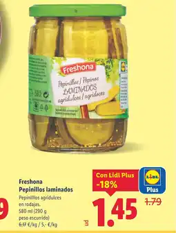 Lidl FRESHONA Pepinillos laminados oferta