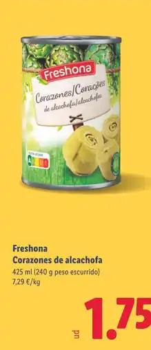 Lidl FRESHONA Corazones de alcachofa oferta