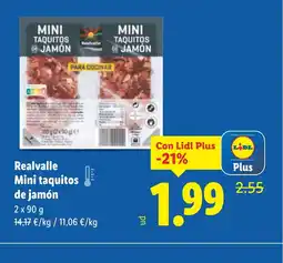 Lidl REALVALLE Mini taquitos de jamón oferta
