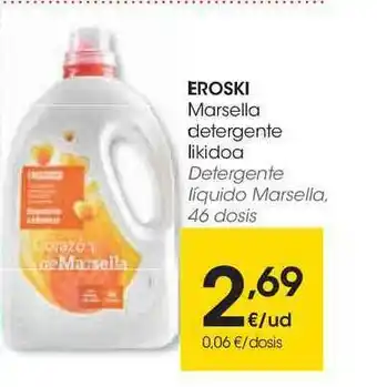 Eroski Eroski Marsella Detergente Likidoa 46 dosis oferta