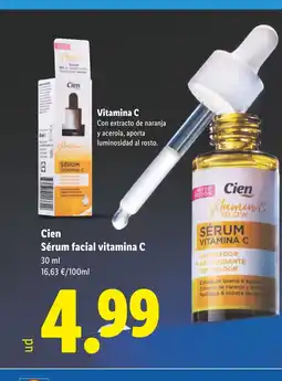 Lidl CIEN Sérum facial vitamina C oferta