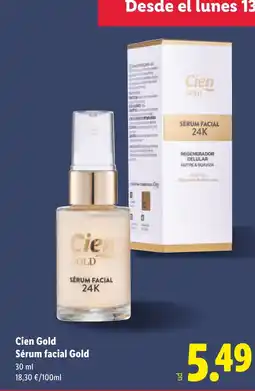 Lidl CIEN GOLD Sérum facial Gold oferta
