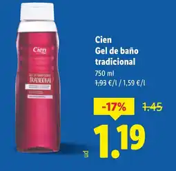 Lidl CIEN Gel de baño tradicional oferta