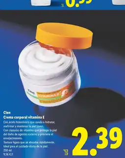 Lidl CIEN Crema corporal vitamina E oferta