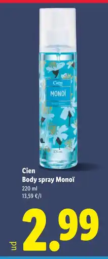 Lidl CIEN Body spray Monoï oferta