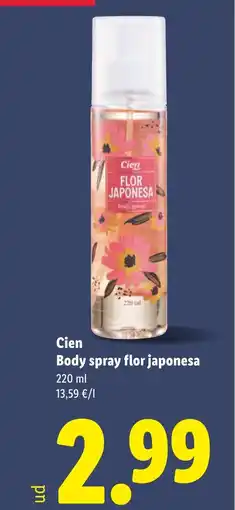 Lidl CIEN Body spray flor japonesa oferta