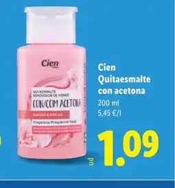 Lidl CIEN Quitaesmalte con acetona oferta