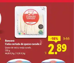 Lidl RONCERO Cuña cortada de queso curado oferta
