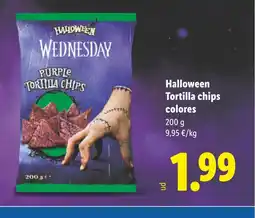Lidl HALLOWEEN Tortilla chips colores oferta