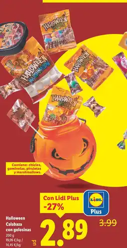 Lidl HALLOWEEN Calabaza con golosinas oferta