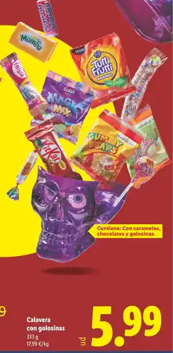 Lidl Calavera con golosinas oferta