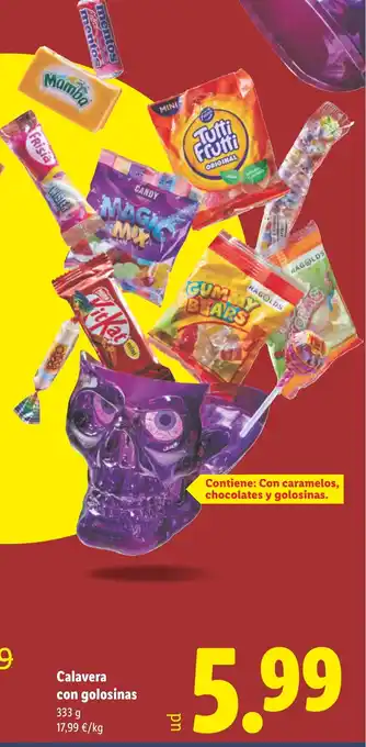 Lidl Calavera con golosinas oferta