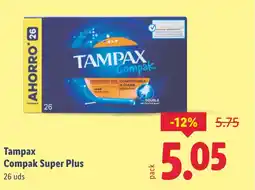 Lidl TAMPAX Compak Super Plus oferta