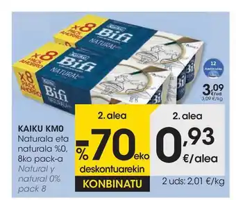 Eroski Kaiku KMO Naturala Eta Naturala %0, 8Ko Pack-A oferta