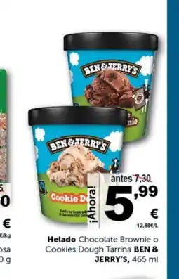 Masymas BEN & JERRY'S Helado Chocolate Brownie o Cookies Dough Tarrina oferta
