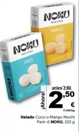 Masymas NOKU Helado Coco o Mango Mochi Pack-6 oferta