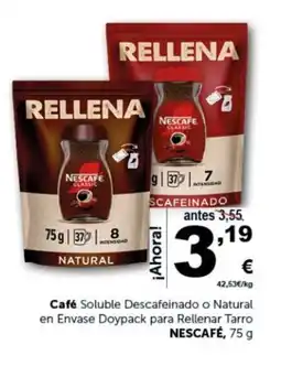 Masymas NESCAFÉ Café Soluble Descafeinado o Natural en Envase Doypack para Rellenar Tarro oferta