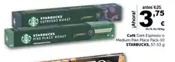 Masymas STARBUCKS Café Dark Espresso o Medium Pike Place Pack-10 oferta