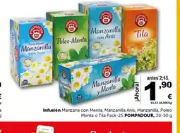 Masymas POMPADOUR Infusión Manzana con Menta, Manzanilla Anís, Manzanilla, Poleo Menta o Tila Pack-25 oferta