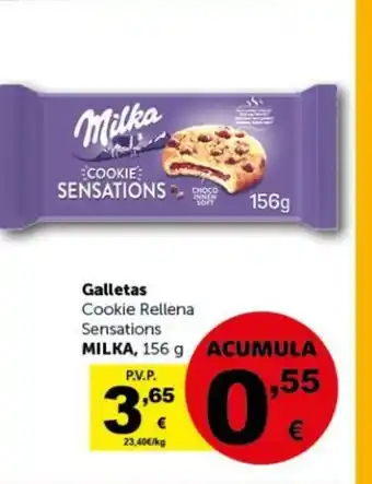 MILKA Galletas Cookie Rellena Sensations