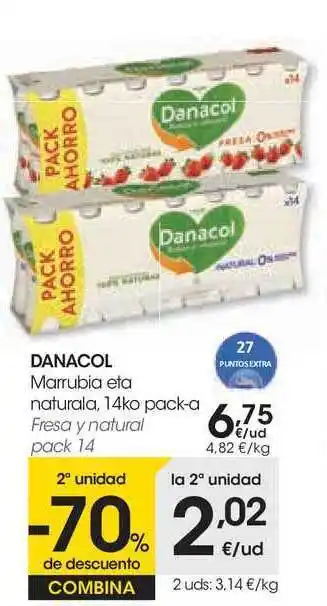 Eroski Danacol Marrubia Eta Naturala, 14Ko Pack-a oferta