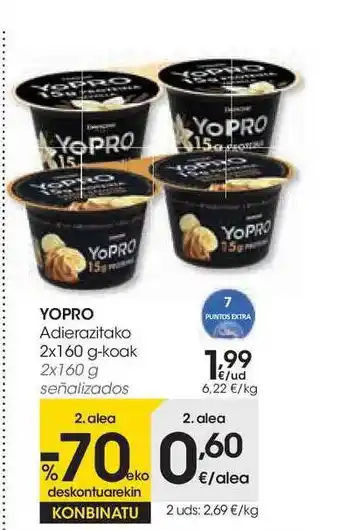 Eroski Yopro Adiezitako 2x160 G-Koak 2x160g oferta
