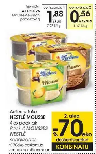 Eroski Adierazitako Nestlé Mousse 4ko Pack-Ak oferta