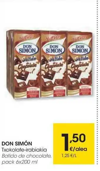 Eroski Don Simón Txokolate-Irabiakia 6x200ml oferta