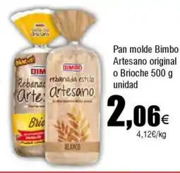 Cash FROIZ Pan molde Bimbo Artesano original o Brioche oferta