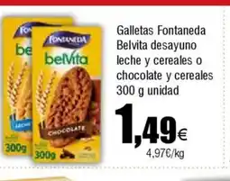 Cash FROIZ Galletas Fontaneda Belvita desayuno leche y cereales o chocolate y cereales oferta