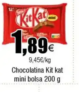 Cash FROIZ Chocolatina Kit kat mini bolsa oferta