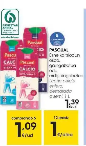 Eroski Pascual Esne Kaltziodun Osoa, Gaingabetua Edo Erdigaingabetua 1L oferta