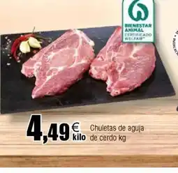 Cash FROIZ Chuletas de aguja kilo de cerdo oferta