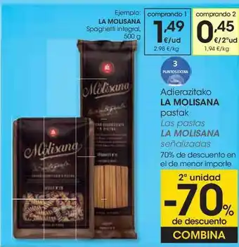 Eroski Adierazitako La Molisana Pastak oferta
