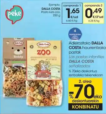 Eroski Adierazitako Dalla Costa Haurrentzako Pastak oferta