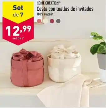 ALDI Home Creation Cesta Con Toallas de Invitados Set de 7 oferta