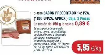 1800 - bacón precortado 1/2 pza
