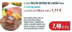 Abordo Paleta entera de lacón oferta