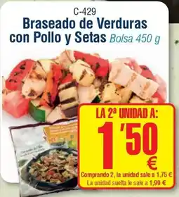 Abordo Braseado de verduras con pollo y setas oferta
