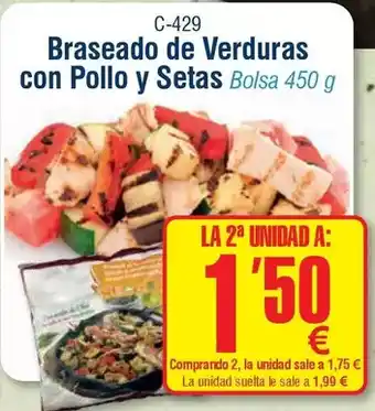 Braseado de verduras con pollo y setas