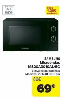 Carrefour Samsung - microondas ms20a3010al/ec oferta