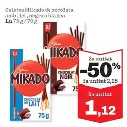 Sorli Lu - galetes mikado de xocolata amb llet, negra o blanca oferta
