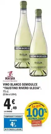 E.Leclerc Faustino rivero ulecia - vino blanco semidulce oferta
